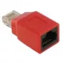 Crossover-adapter DeLOCK RJ45 M/F rood 65025