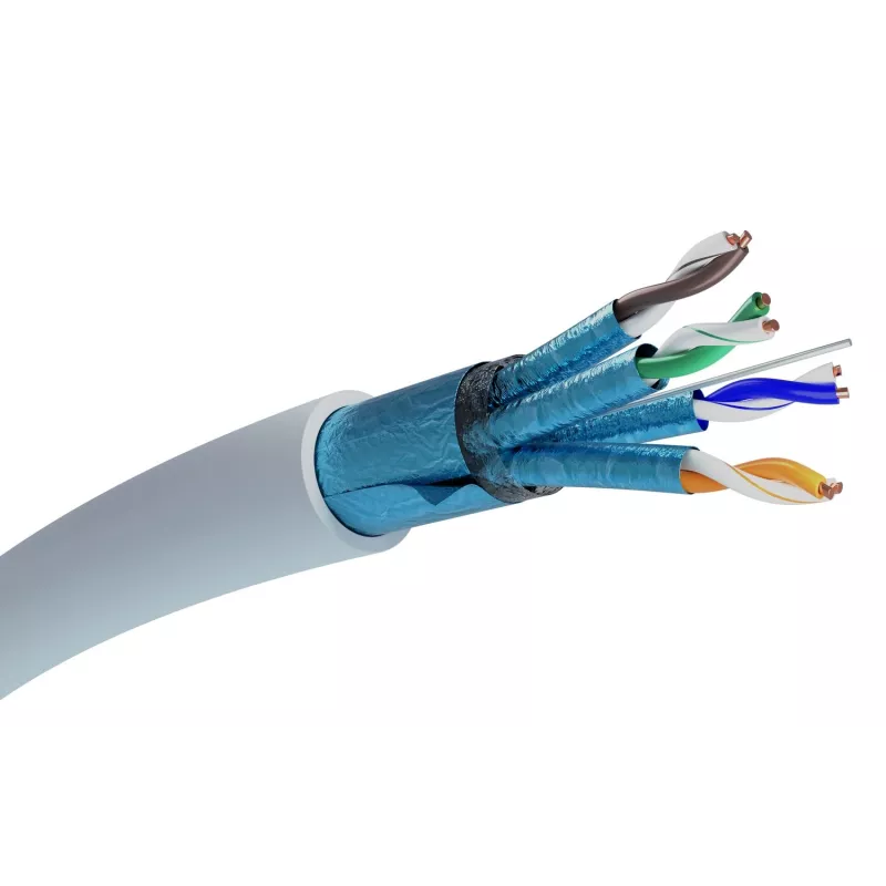 Netwerkkabel Extralink Twisted-Pair CAT6A FTP (F/FTP) V2 indoor 500M grijs