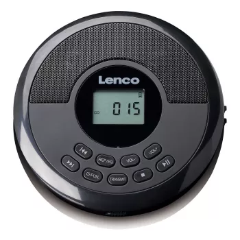 Draagbare cd-speler Lenco CD-340BK — zwart, draagbaar ontwerp