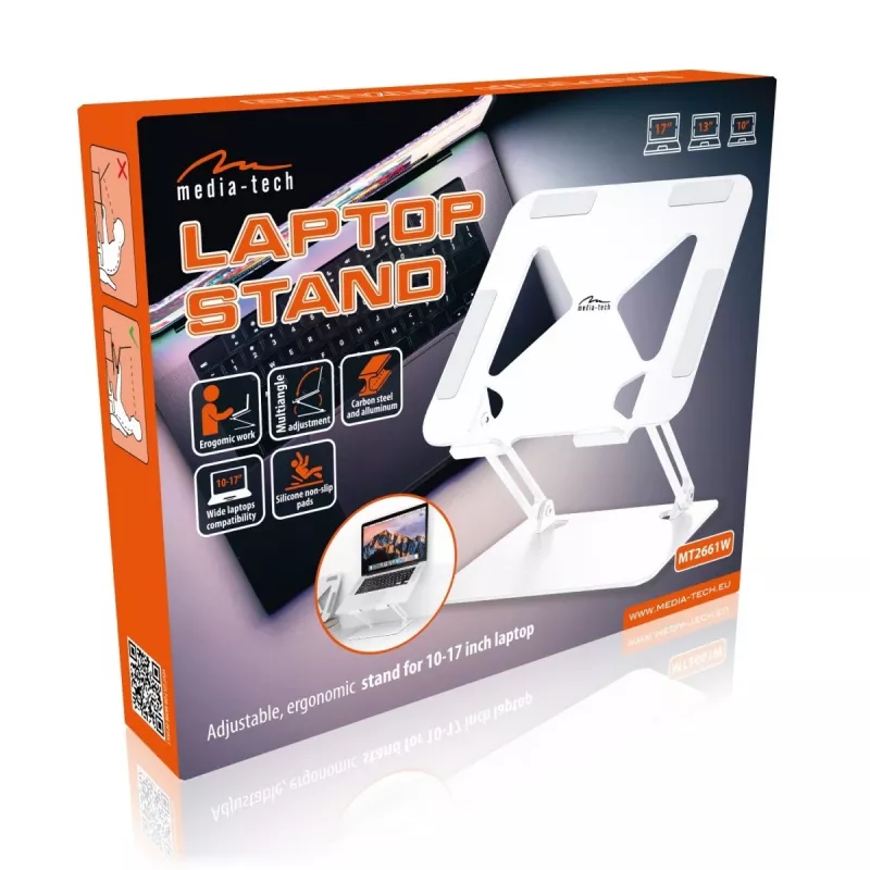 MEDIA-TECH laptopstandaard – laptopstandaard MT2661W (wit)