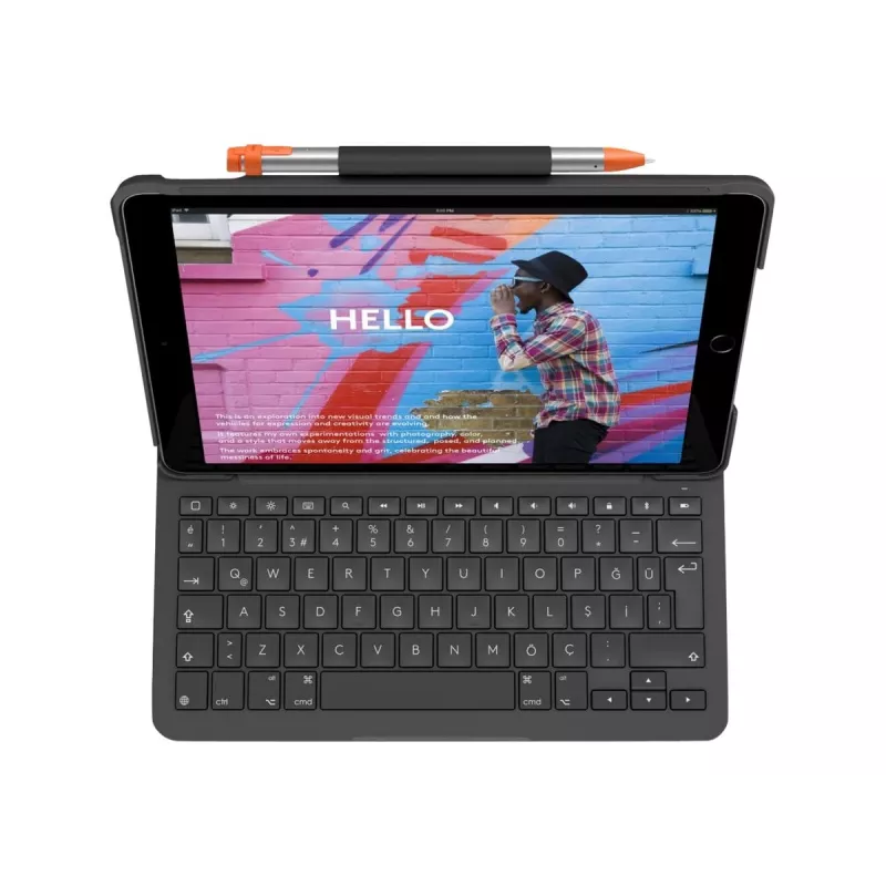 Logitech 920-011423 toetsenbord voor mobiele apparaten QWERTZ Duits Bluetooth grijs