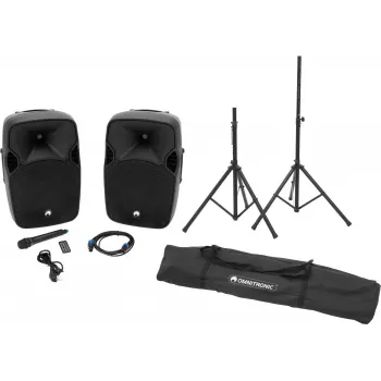 Actieve luidsprekerset Omnitronic XFM-212AP met MOVE MK2 statief, paar