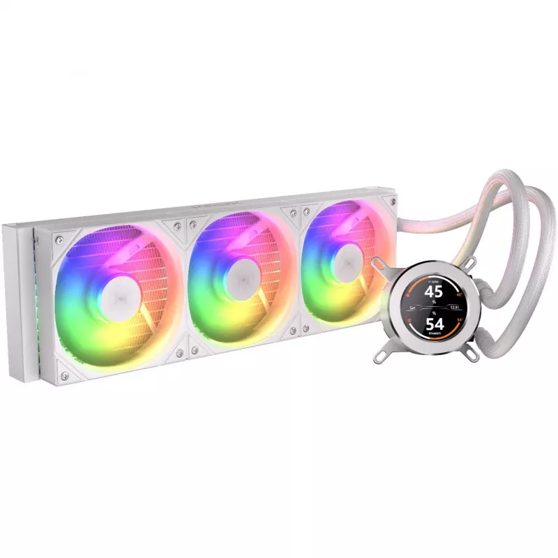 KRUX HydroGlance 360 ARGB AIO-waterkoeling met LCD, 360 mm, wit