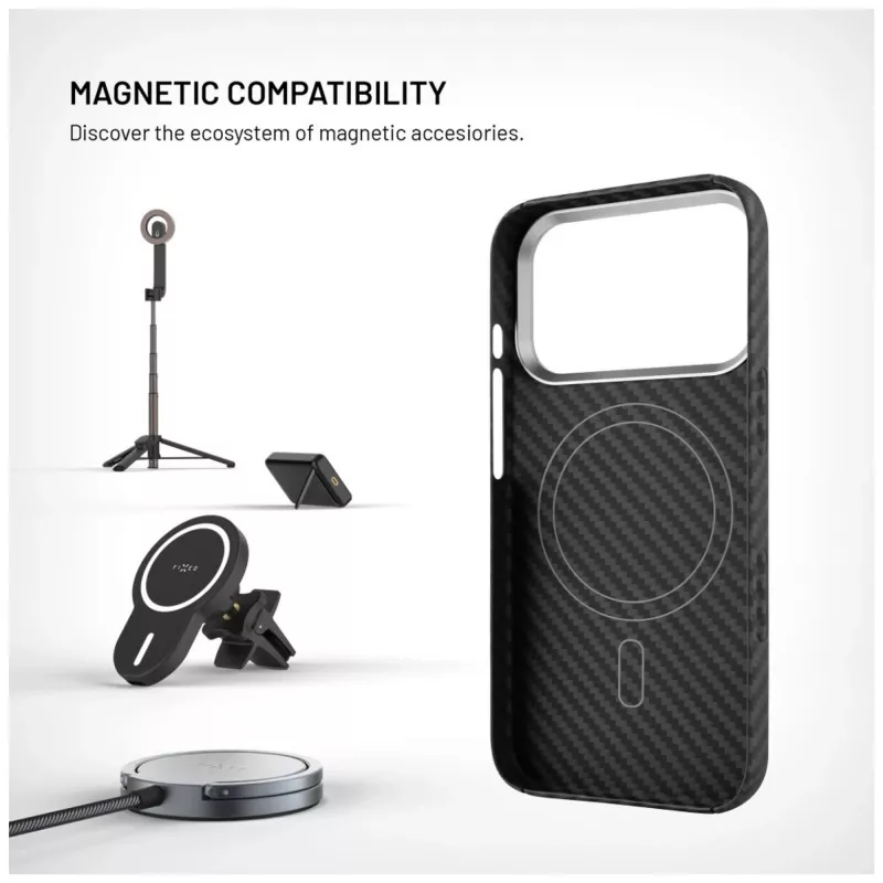 Hoes FIXED MagVelar voor Apple iPhone 17 Pro, zwart