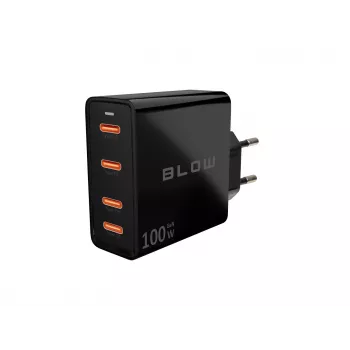 BLOW 4xUSB-C PD 100W GaN wandlader, zwart