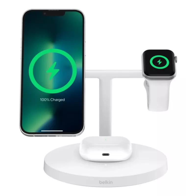 Belkin BoostCharge Pro koptelefoon, smartphone, smartwatch wit USB draadloos opladen snelladen binnen