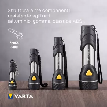 Varta Day Light Key Chain Light - sleutelhanger knipperlicht - aluminium - zwart - ABS synthetisch - aluminium - rubber - LED - 1 lampen - 12 lm