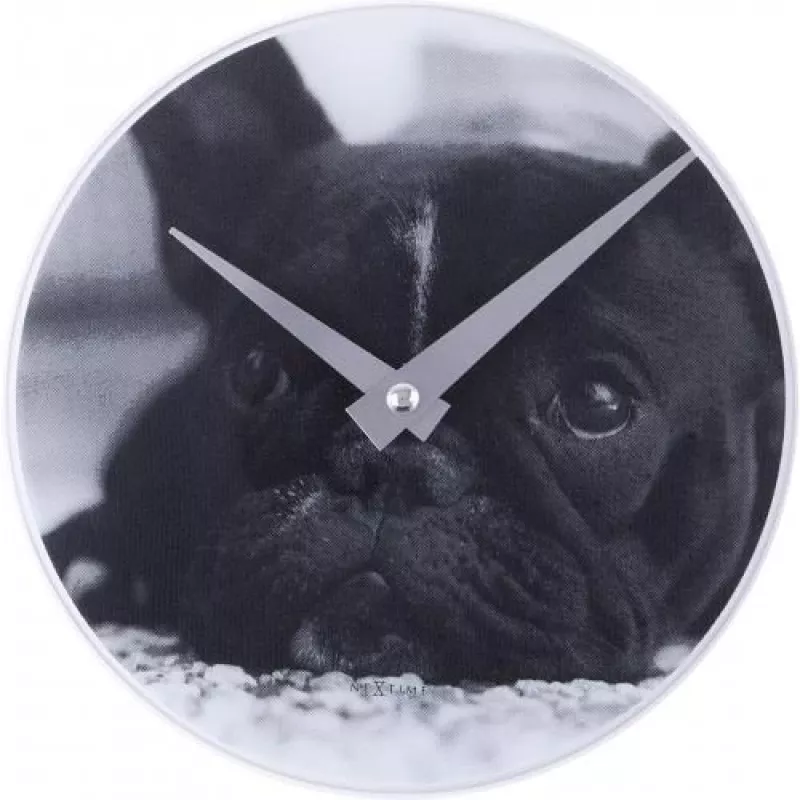 NeXtime klok 5173 Little Dog, Ø20 cm, wand, zwart