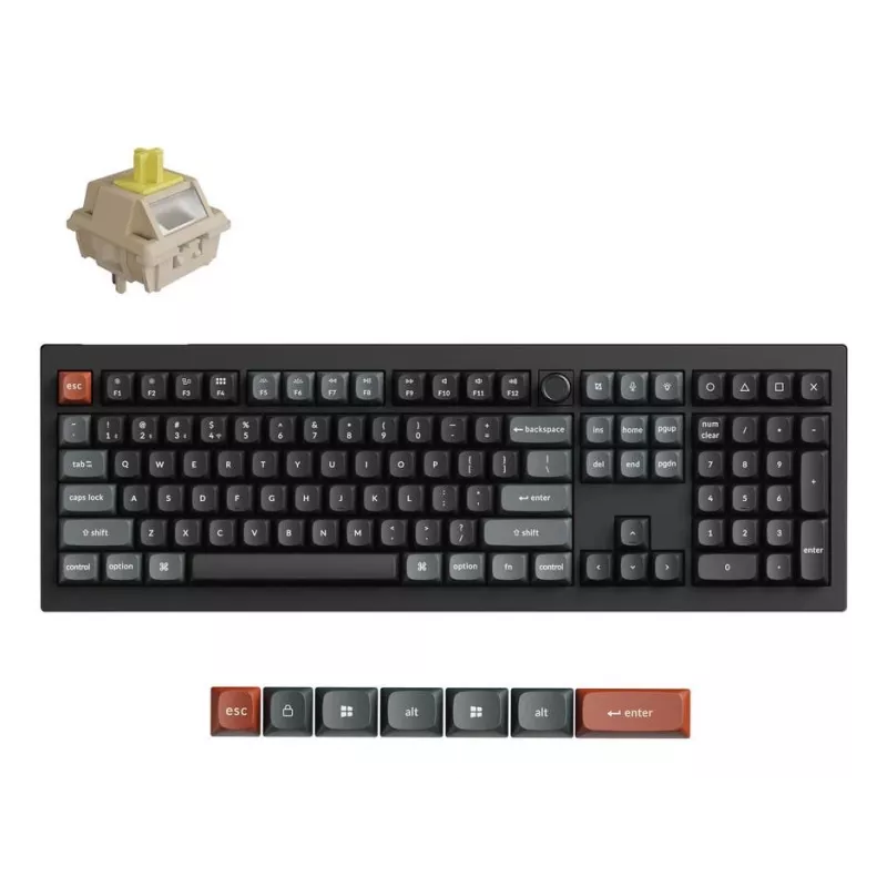Mechanisch toetsenbord Keychron V6 Ultra 8K – Full-size 100% QWERTY, Bluetooth, RGB, zwart