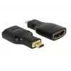DeLOCK 65664 High Speed HDMI-adapter met Ethernet, HDMI Micro-D male naar HDMI-A female, 4K, zwart