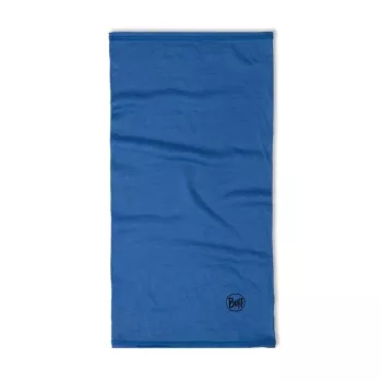 Buff Merino Lightweight Jr Solid merinowollen halswarmer voor kinderen, blauw