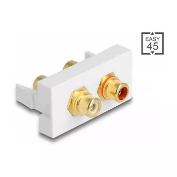 DeLOCK Easy 45 contactdoos 2 x RCA wit ABS