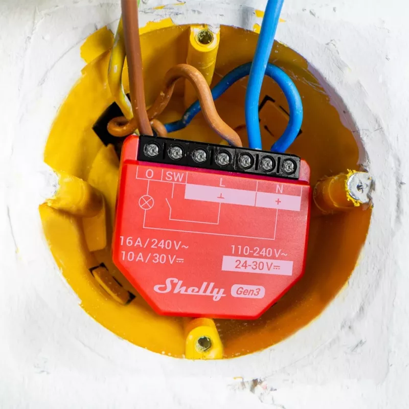 Shelly 1PM Gen3 wifi-/Bluetooth-relais, 16 A, met vermogensmeting