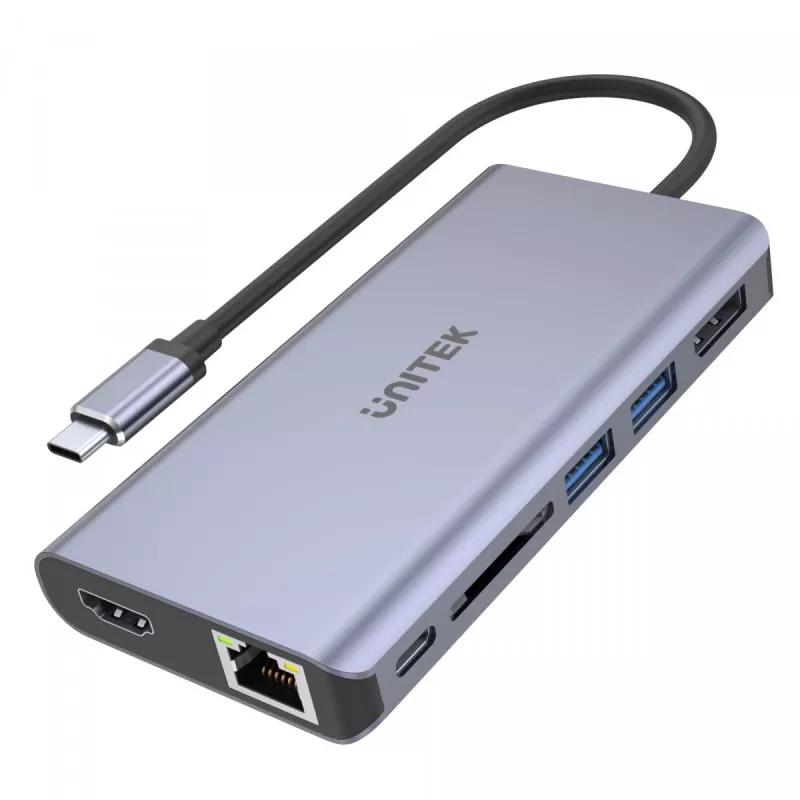 Hub UNITEK uHUB S7 USB 3.2 Gen 1 Type-C grijs