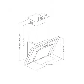 Akpo WK-4 Black Eco 50 wandmontage wit