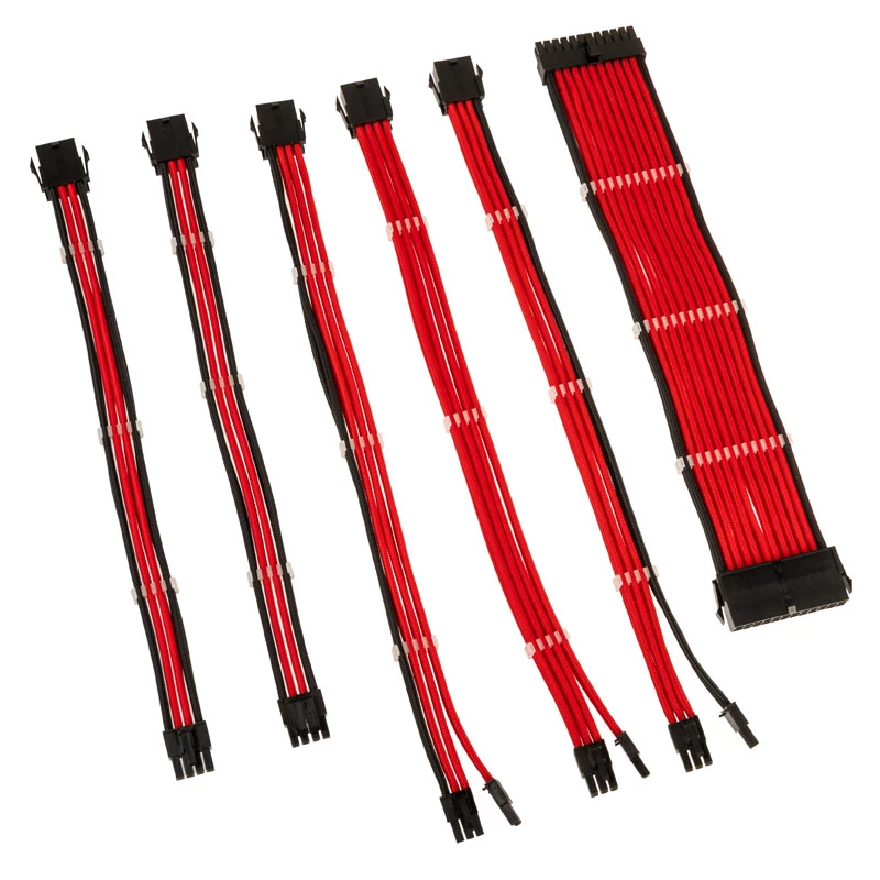 Kolink Core Adept COREADEPT-EK-RED gevlochten kabelverlengset, 6 kabels, rood