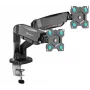 Monitor-tafelsteun ONKRON G160-B voor 2 beeldschermen, klem/tafeldoorvoer, tot 32 inch (81,3 cm), 16 kg, VESA 75x75–100x100, zwart