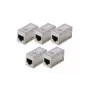 DIGITUS CAT 6 modulaire koppelingen, afgeschermd, 5 stuks, RJ-45, goudcontacten, zilver