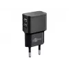 Wentronic goobay dual-USB-oplader - voeding - 12 watt - 2,4 A - 2 uitgangen (USB) - zwart (44951)