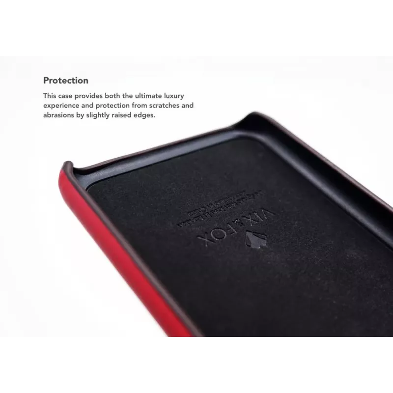 Card Slot Back Shell VixFox voor iPhone X/XS — robijnrood, achterkant met geïntegreerd kaartvak