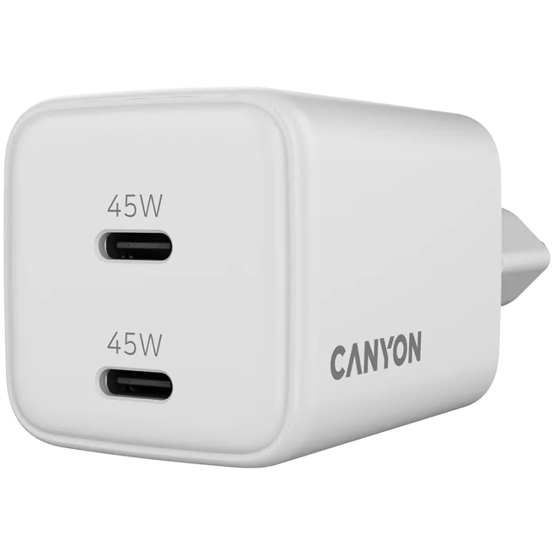 Canyon CU45CC GaN 45 W 2xPD-oplader, wit (CNS-CUW45CC)