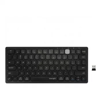 Kensington K75502DE Multi-Device Dual Wireless compact toetsenbord, 2,4 GHz + Bluetooth, DE-indeling, zwart