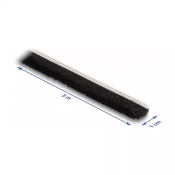 DeLOCK borstelstrip zelfklevend 10 mm lengte 5 m zwart