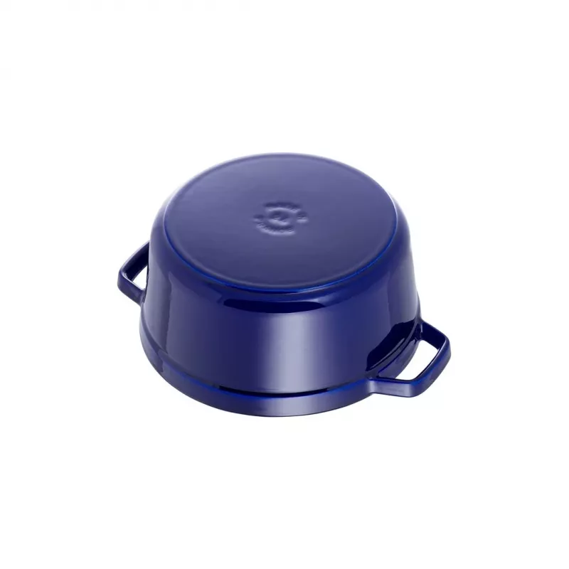 Staub 24 cm ronde gietijzeren cocotte donkerblauw