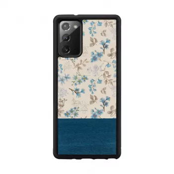 Telefoonhoes Man and Wood Galaxy Note 20 — blauwe bloem op zwart
