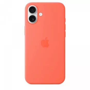 iPhone 16 Plus siliconen case met MagSafe - mandarijn