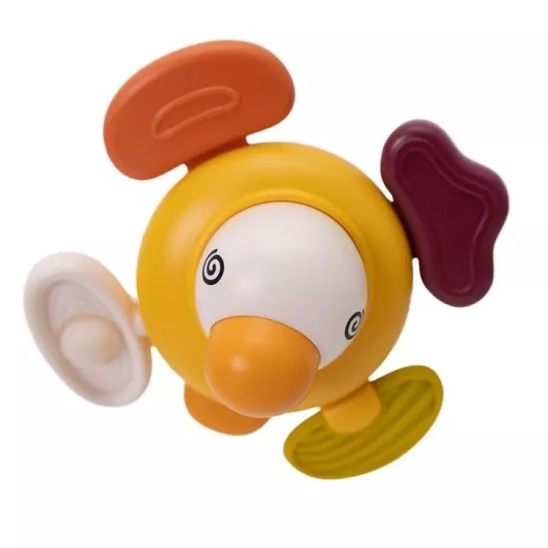 Pluche interactieve sensorische eend Ascato 122946 — zachte textuur, kleurrijk design