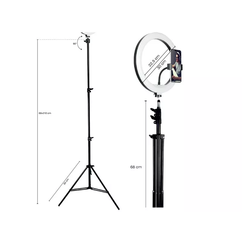 TRACER RING 30cm ringlicht met statief 210cm
