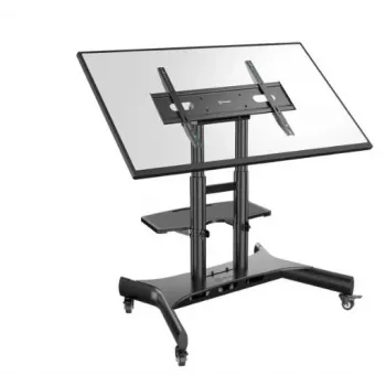 Tv-rolwagen ONKRON TS1380-B voor 50–83-inch tv, zwart, in hoogte verstelbaar, rolvoet
