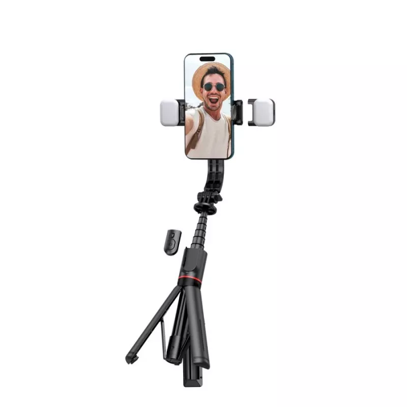 Tech-Protect L05S selfiestick met statief, LED-lamp en Bluetooth-afstandsbediening