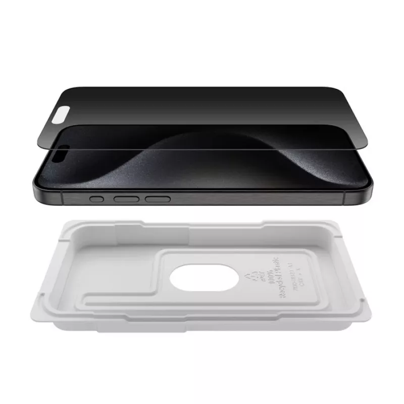 Belkin ScreenForce InvisiGlass privacyscreenprotector voor Apple iPhone 16 Pro Max, OVA170hq