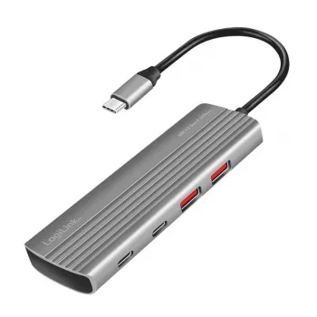 LogiLink USB 3.2 Gen2-hub 7+1-poorts 2x USB-A 5x USB-C PD 100W aluminium