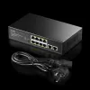 Netwerk-switch Cudy FS1010PG — 10/100 Mbps, 8 PoE-poorten, 2 uplink, 120W PoE-budget, metalen behuizing
