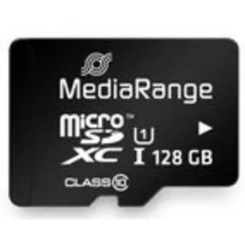 MediaRange MR945 - flashgeheugenkaart (microSDXC met SD-adapter) - 128 GB - UHS-I / Class10 - microSDXC - zwart (MR945)