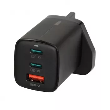 iBOX C-65 zwart, universele GaN-65W-oplader met UK-stekker