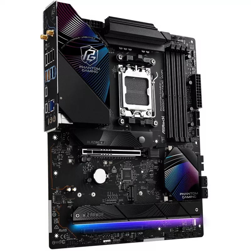 Moederbord ASRock Phantom Gaming B850 Riptide WiFi — AMD B850, socket AM5, ATX, DDR5, 4x M.2, Wi-Fi 7, 2.5Gb LAN