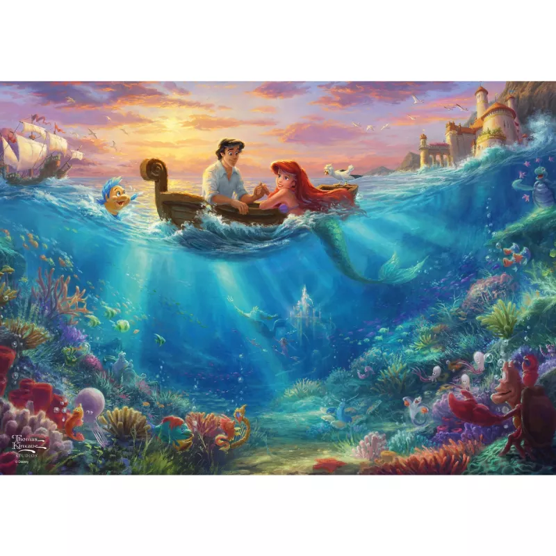 Thomas Kinkade Studios: Disney - Ariël in de nostalgie metalen blik, puzzel 500 stukjes