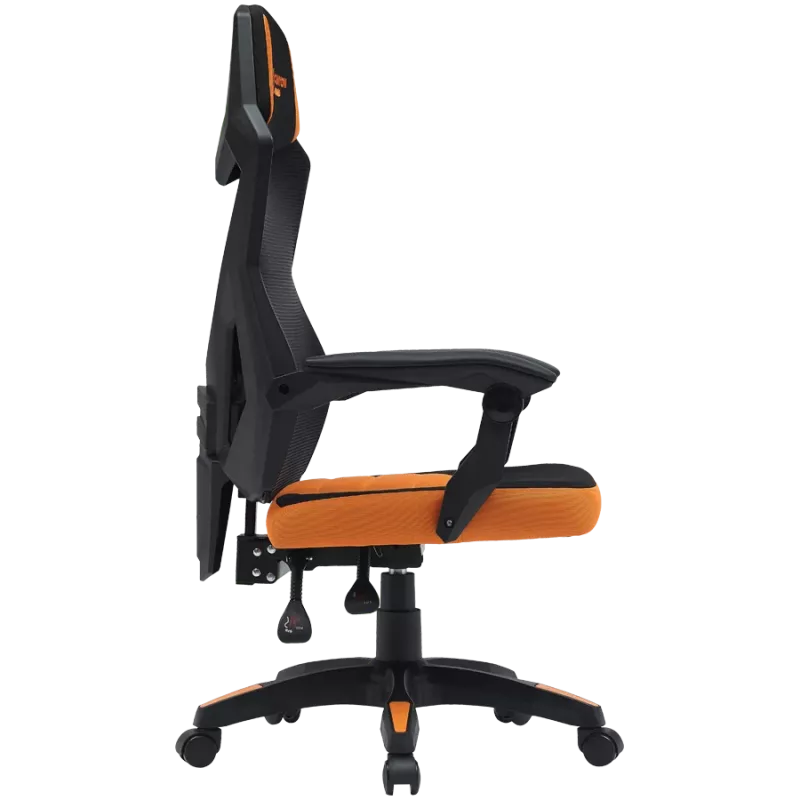 Gamingstoel CANYON Wave MCH02 — mesh rugleuning, ergonomisch ontwerp, zwart/oranje