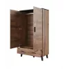 Cama Meble LOTTA 2D2D kledingkast, Wotan-eiken + mat zwart