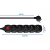 Stroomverlenging Esperanza ELK214K 1.5 m kabel 5 Type E-stopcontacten binnen zwart
