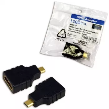HDMI-genderchanger HDMI D naar HDMI A LogiLink AH0010 zwart