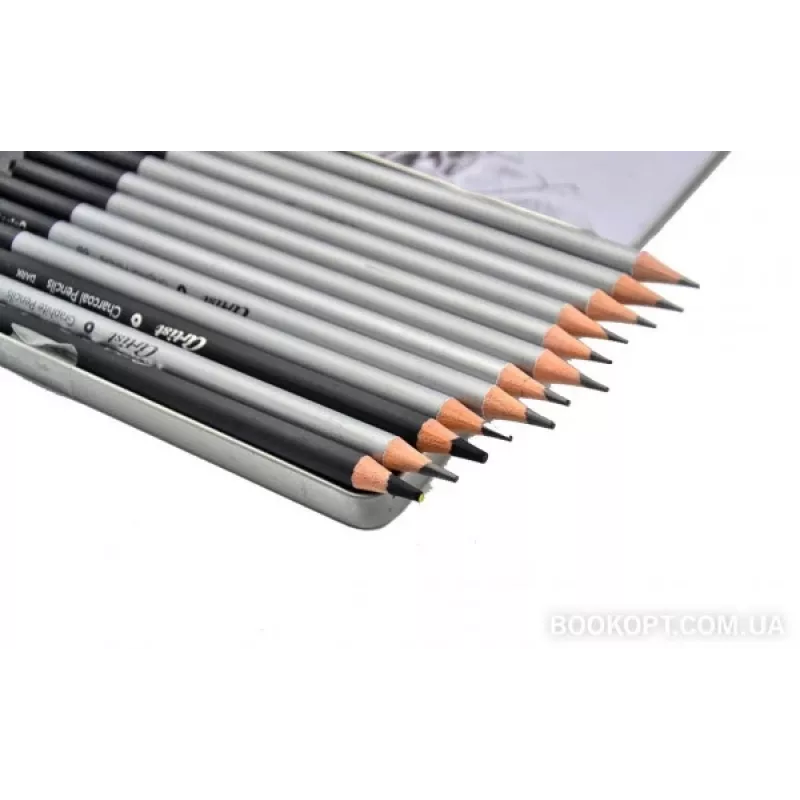 Colorino schetskunstset 80118PTR – 12-delige schetspotloden en accessoires
