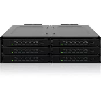 Icy Dock ToughArmor MB118VP-B - opslagbehuizing - 6 x U.2/U.3 NVMe SSD, mobiel rack voor 5,25 bay, met SlimSAS SFF-8654 8i - 2.5 (6.4 cm)