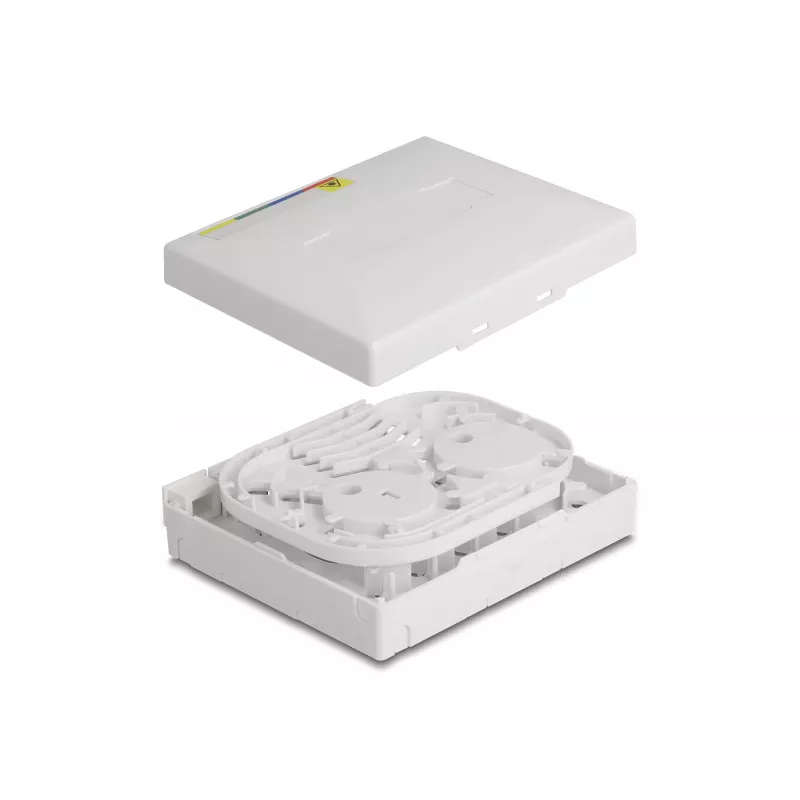 DeLOCK glasvezel-aansluitdoos FTTH wandmontage 4 x SC simplex LC duplex wit