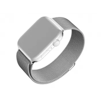 Mesh-band FIXED voor Apple Watch 38/40/41 mm — FIXMEST-436-SL zilver, Milanese roestvrij staal, verstelbaar