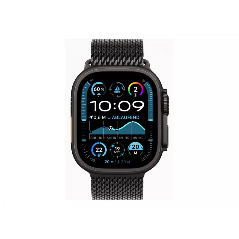 Apple Watch Ultra 2 GPS + Cellular 49mm Black Titanium Case met Black Titanium Milanese Loop - M